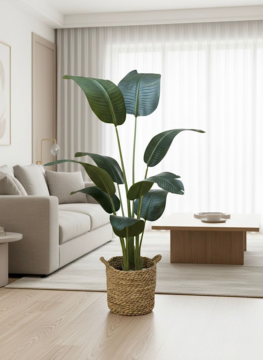Rope plant pot - Leather leaves
