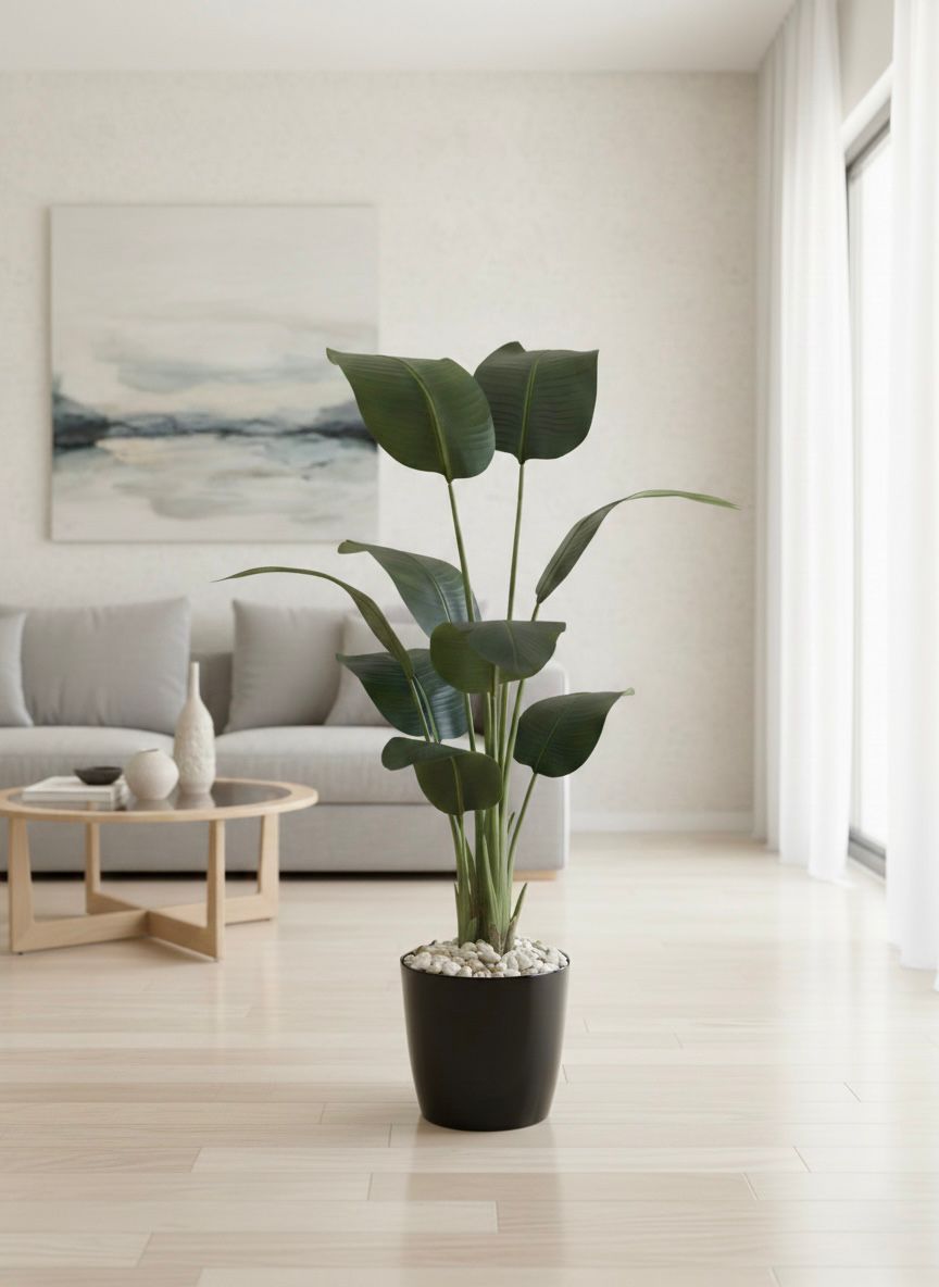 Plastic plant pot - Leather leaves