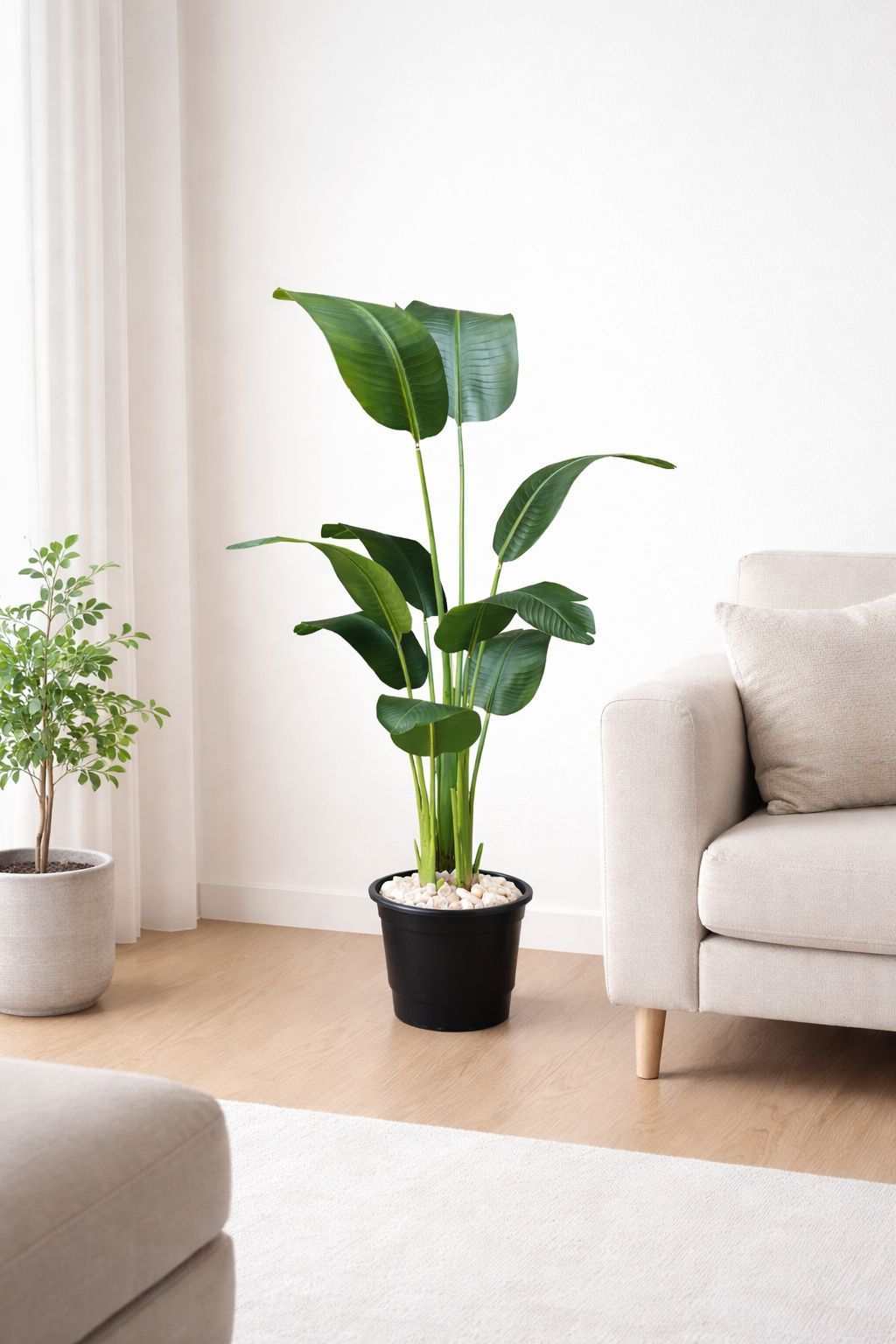Plastic plant pot - Leather leaves