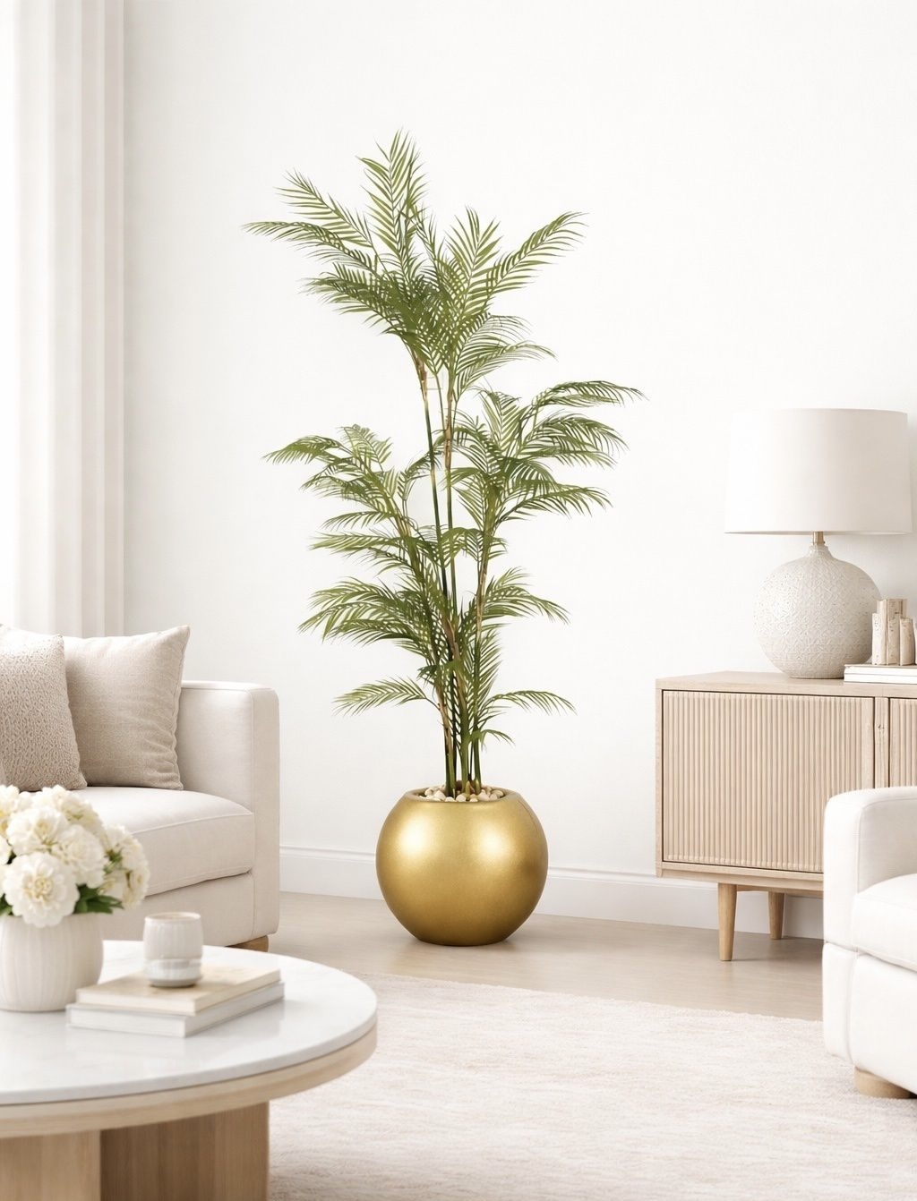 170x45cm - Fiberglass plant pot with artificial plant