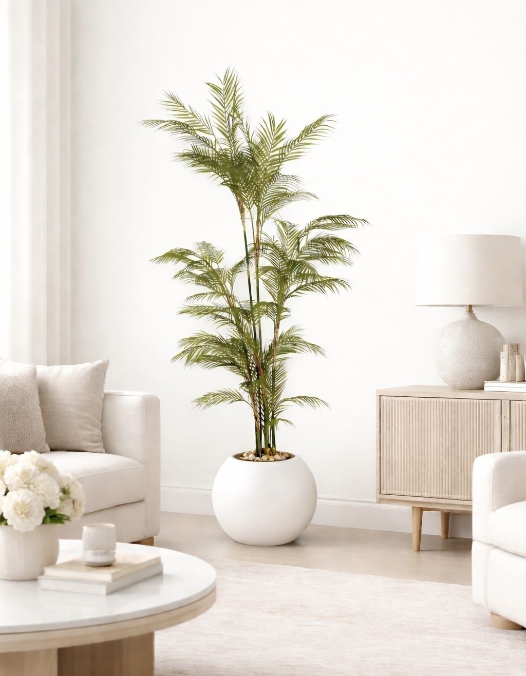 170x45cm - Fiberglass plant pot with artificial plant