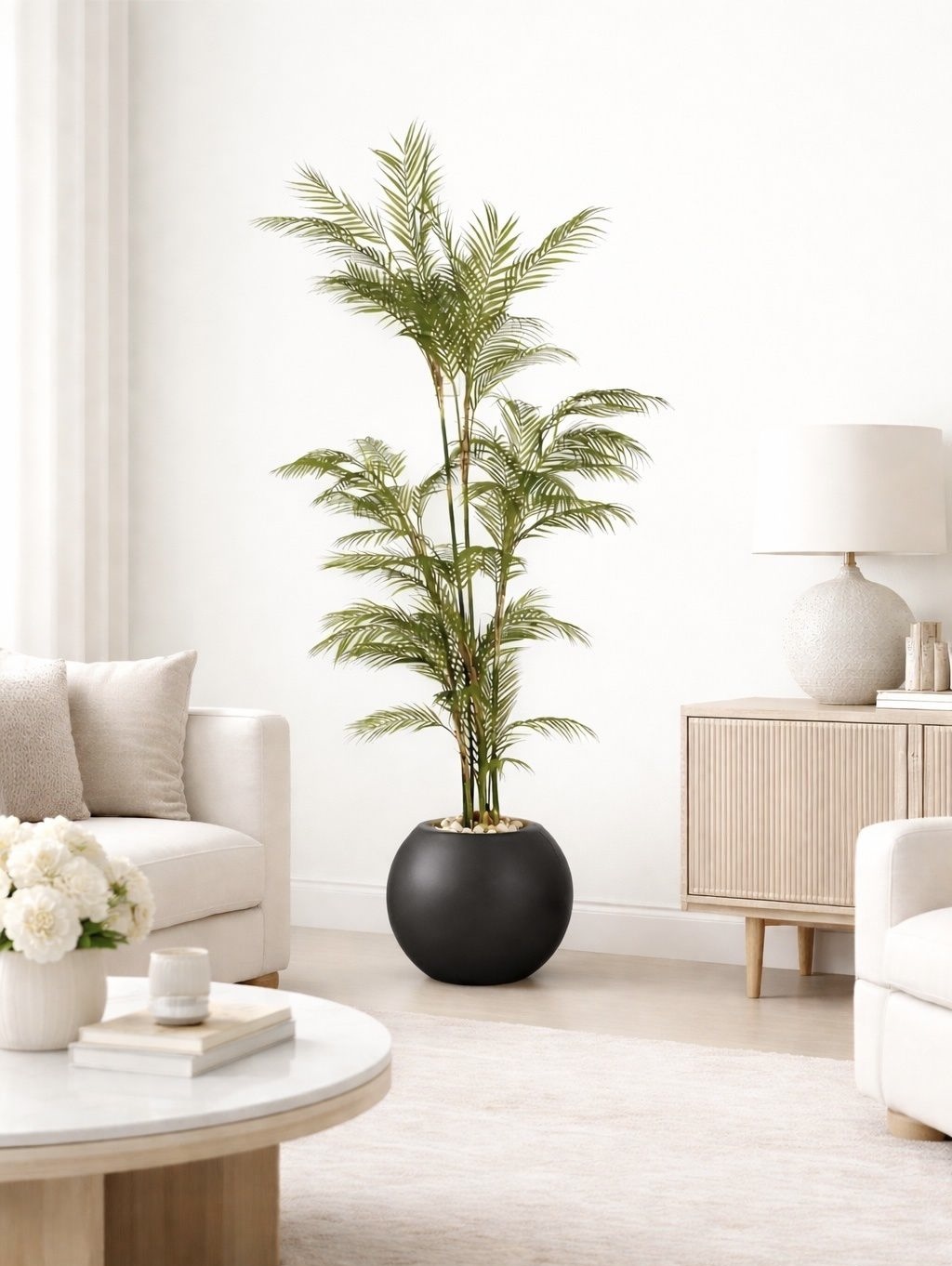 170x45cm - Fiberglass plant pot with artificial plant