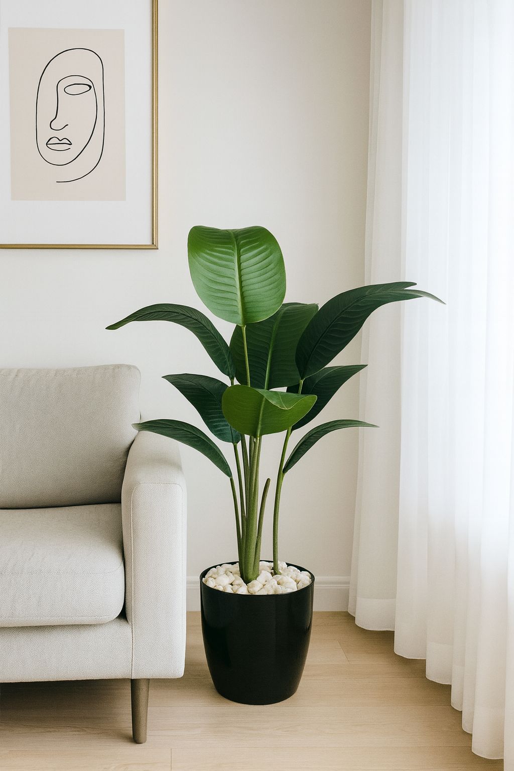 100x40cm - plastic plant pot - Leather leaves