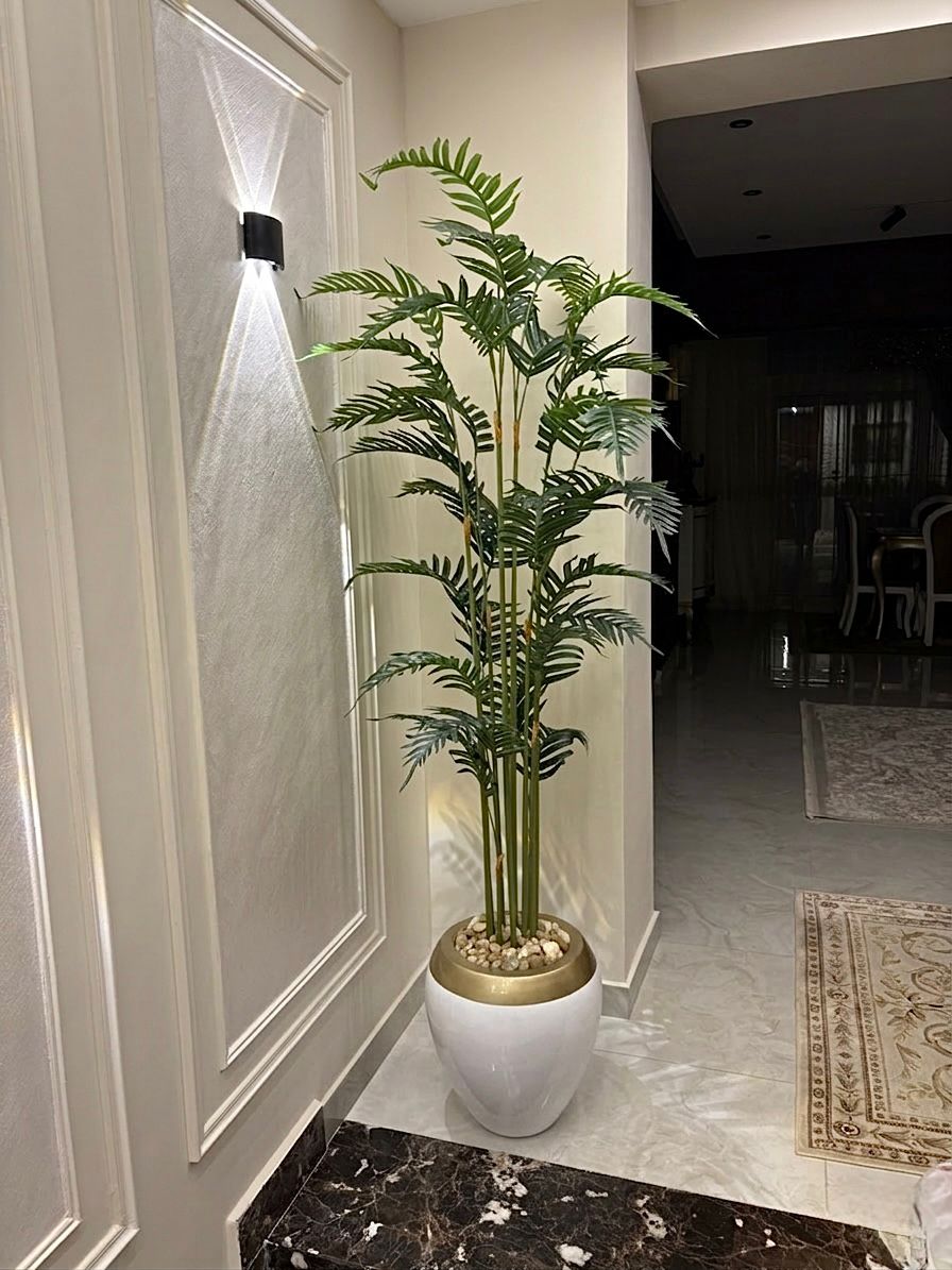 Fiberglass plant pot with artificial plant 190x50cm