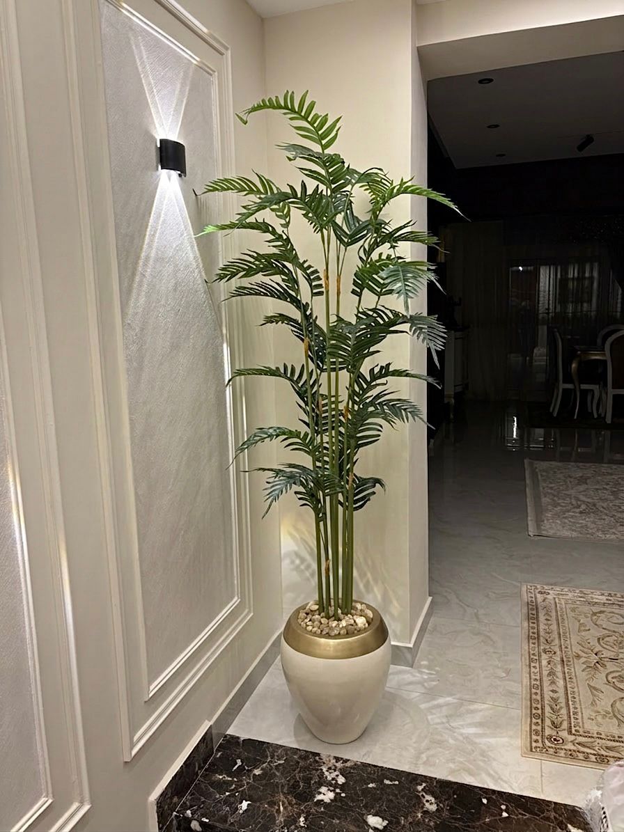 Fiberglass plant pot with artificial plant 190x50cm