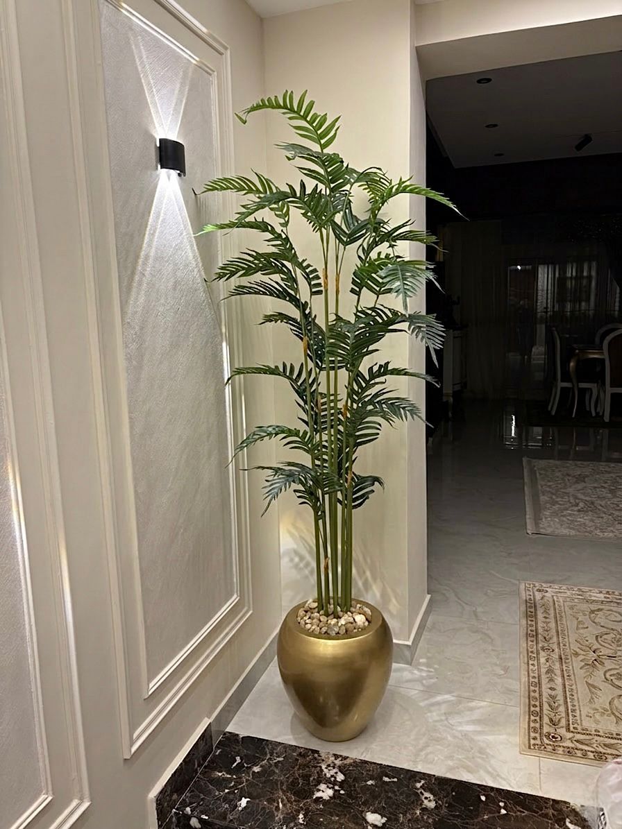 Fiberglass plant pot with artificial plant 190x50cm