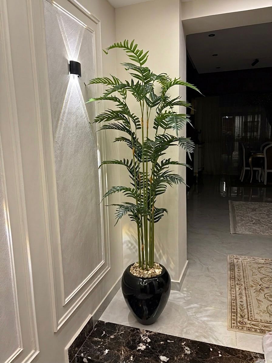 Fiberglass plant pot with artificial plant 190x50cm