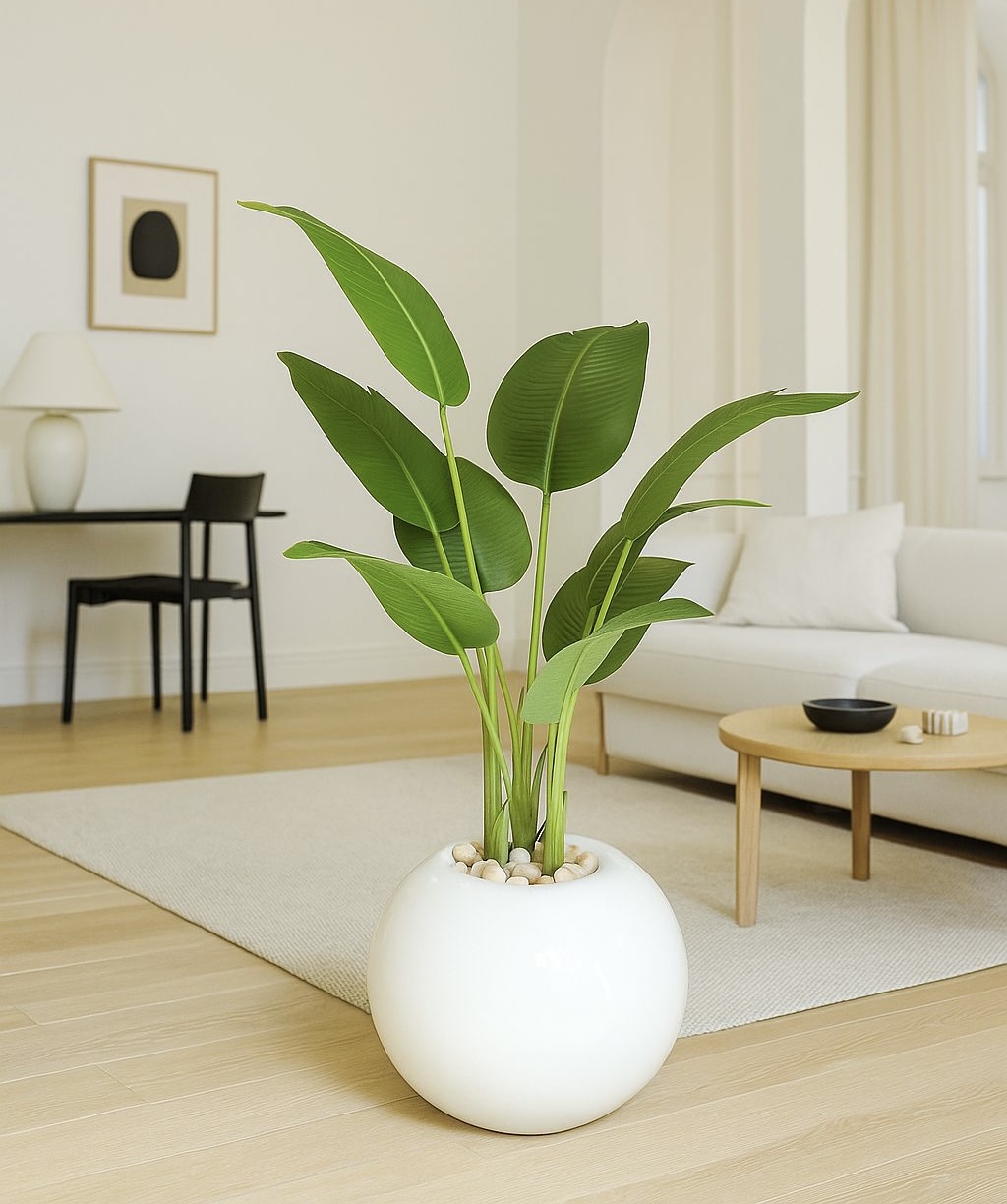 120x45 • fiberglass • Leather leaves