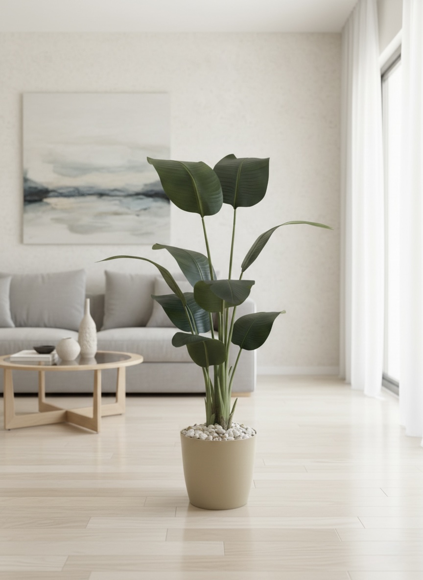 Plastic plant pot - Leather leaves