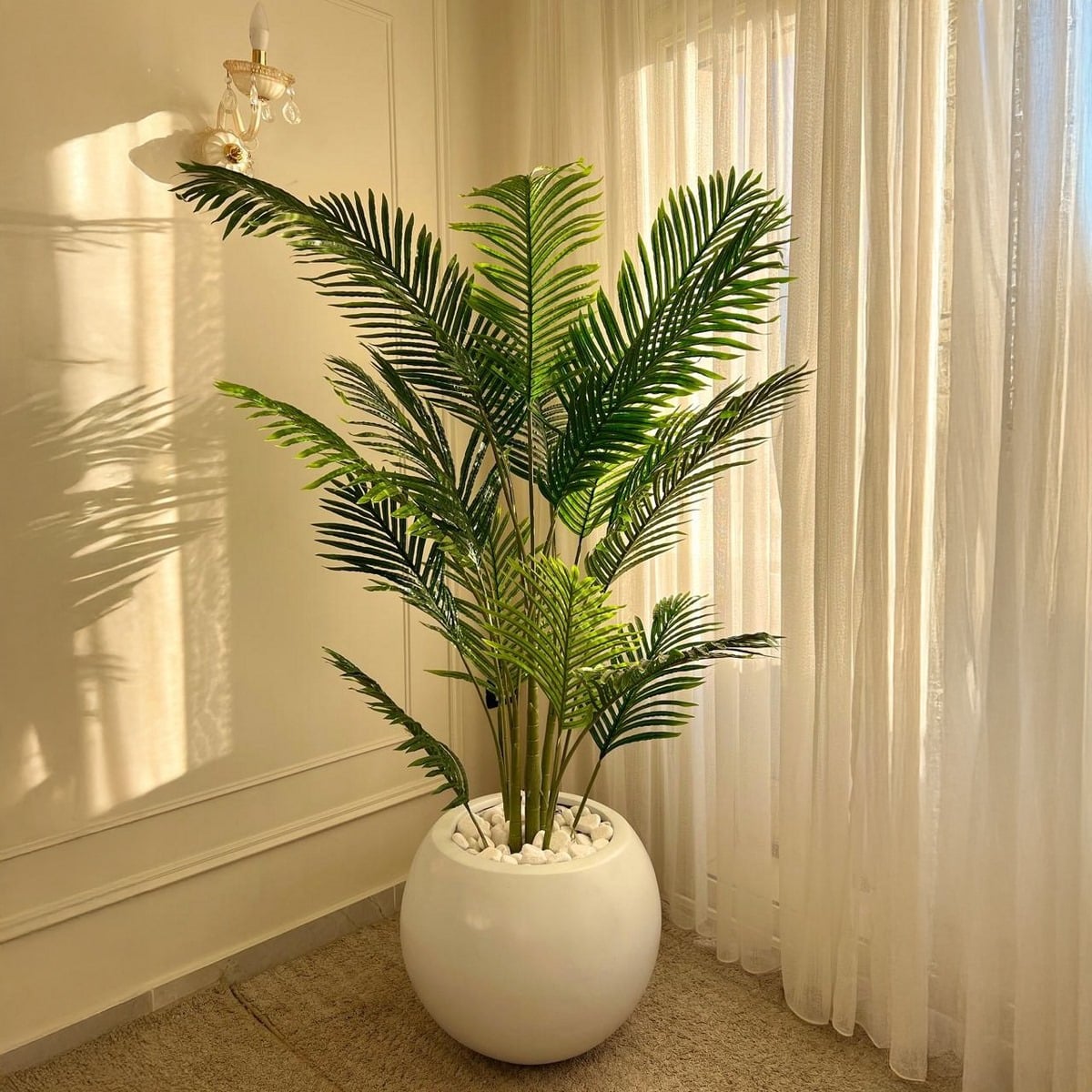 180x60cm - fiberglass plant pot - Areca tree