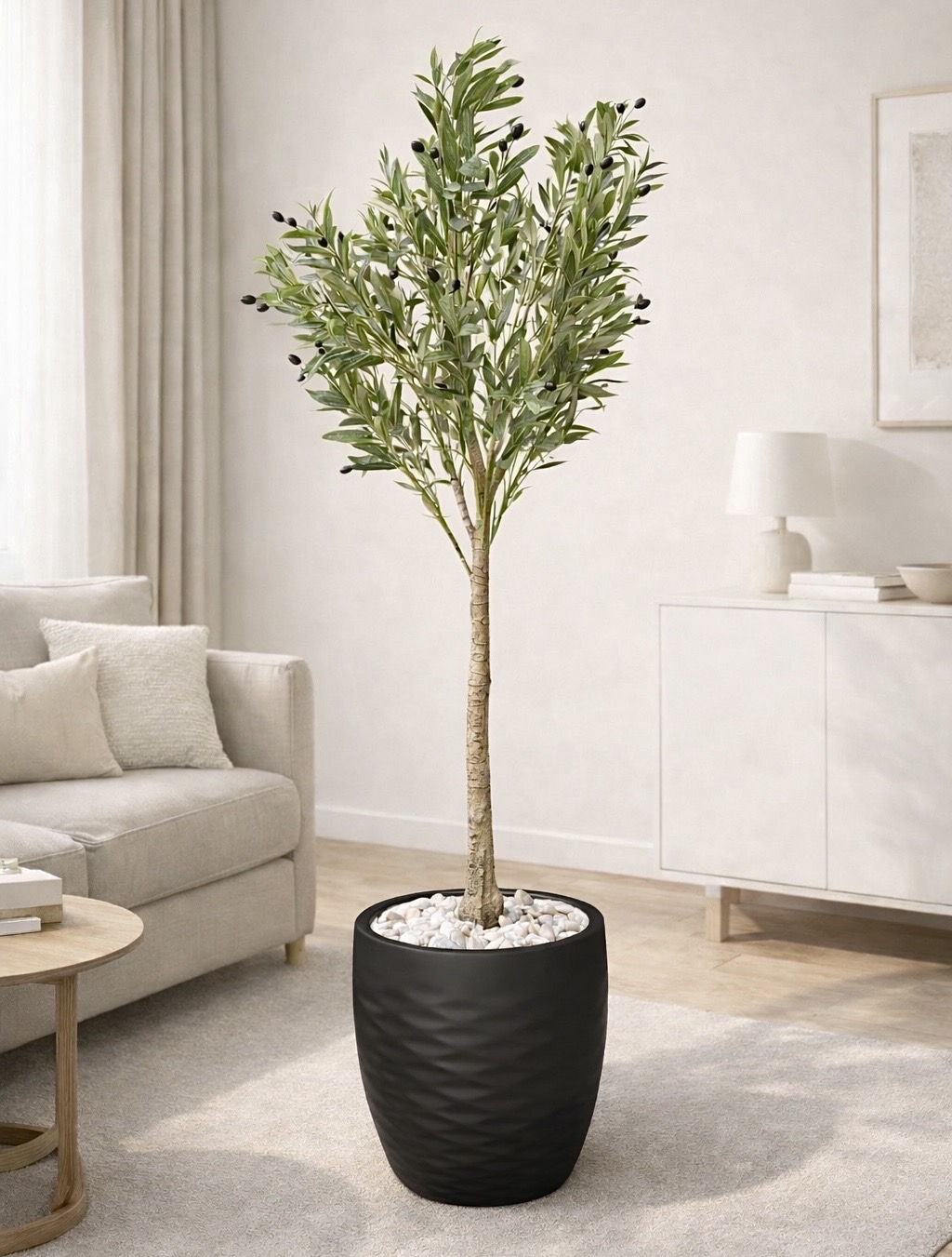 185 x 55cm - Fiberglass plant pot - Olive tree