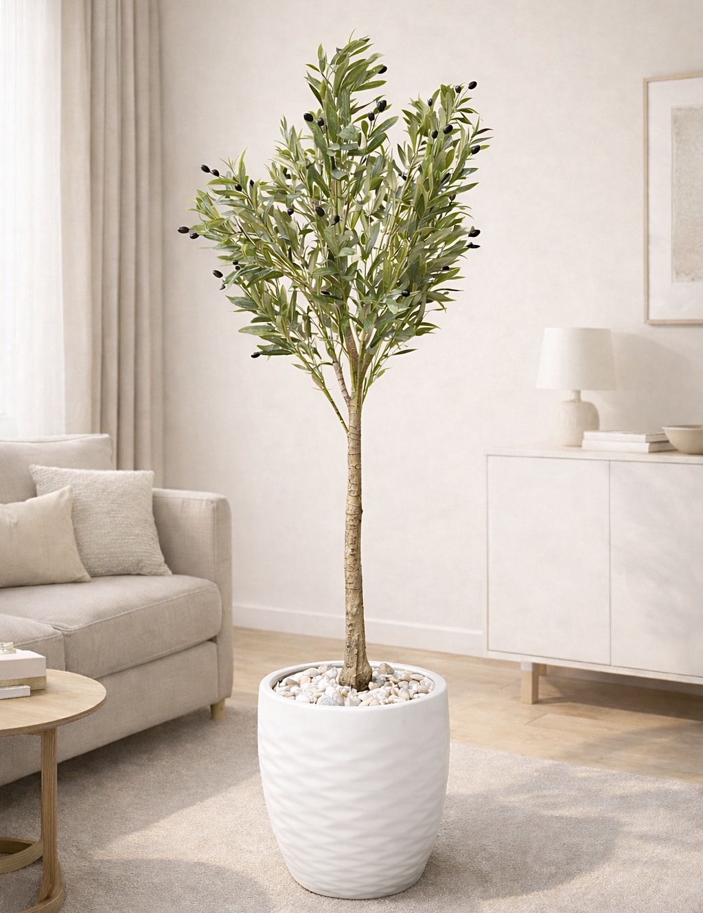 185 x 55cm - Fiberglass plant pot - Olive tree