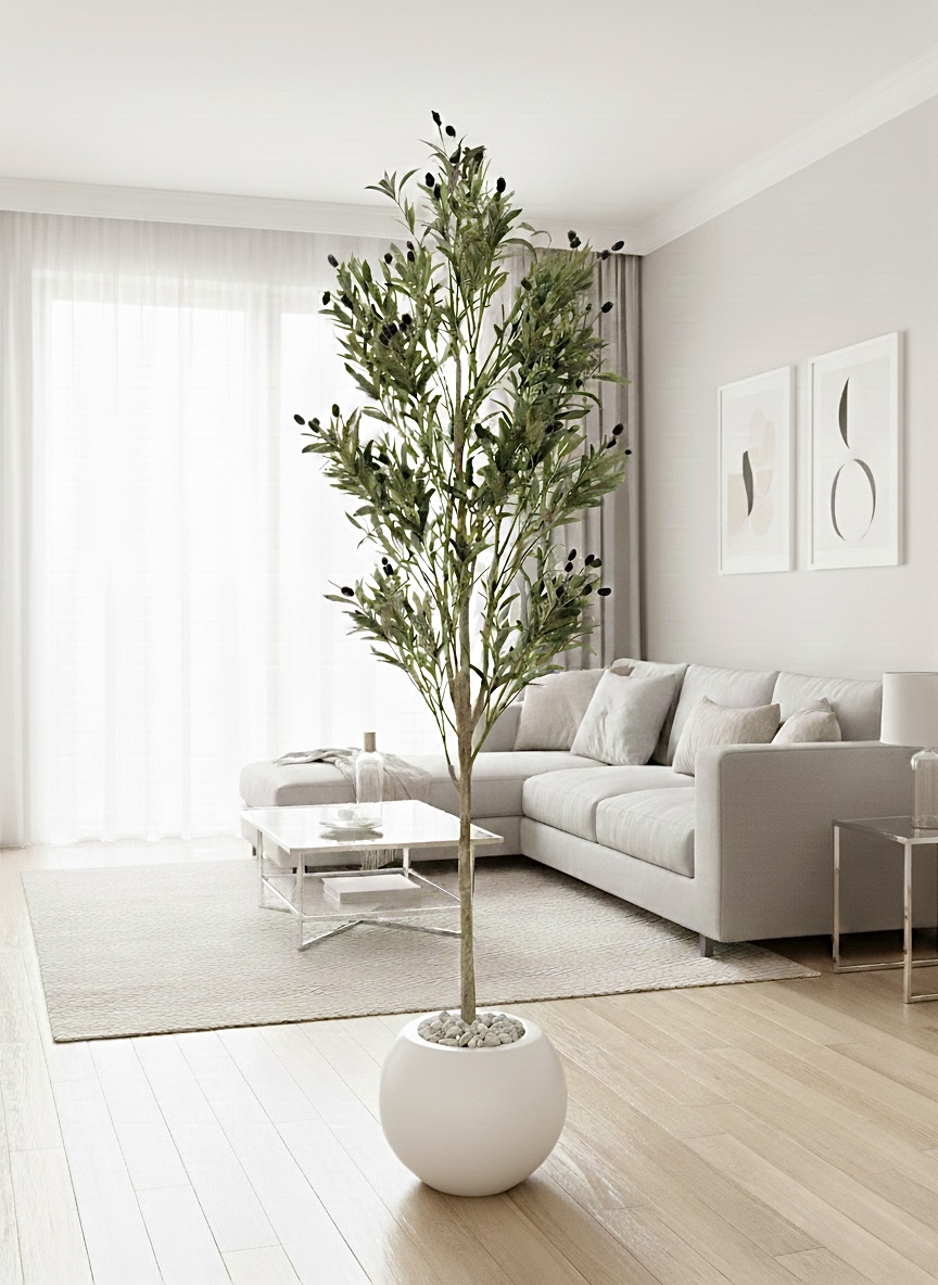 205 x 60cm - Fiberglass plant pot - Olive tree