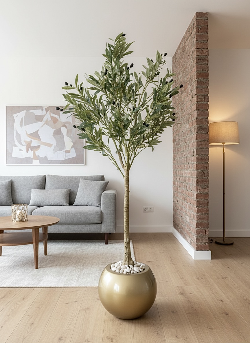 175 x 55cm - Fiberglass plant pot - Olive tree