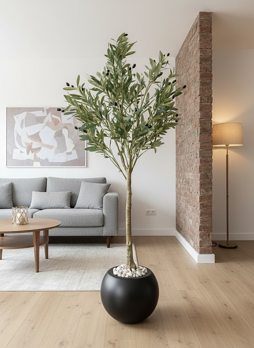 175 x 55cm - Fiberglass plant pot - Olive tree