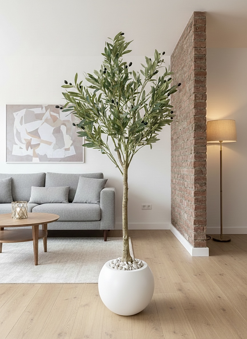 175 x 55cm - Fiberglass plant pot - Olive tree