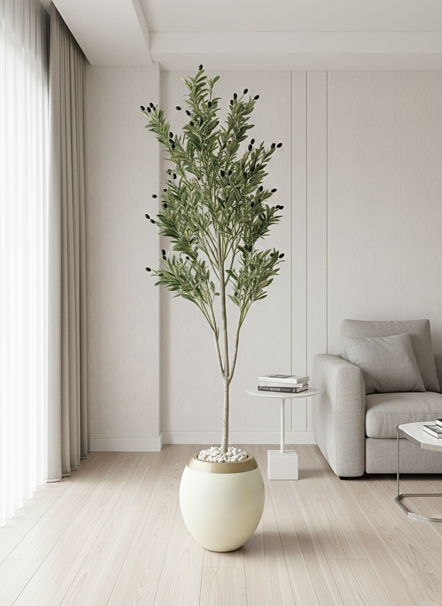 215 x 60cm - Fiberglass plant pot - Olive tree