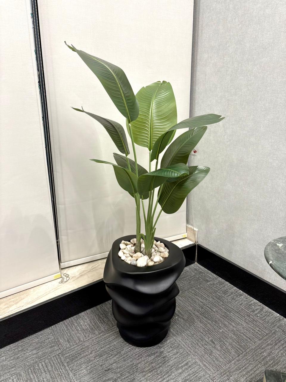 Fiberglass base - Leather leaves - 135x50 cm