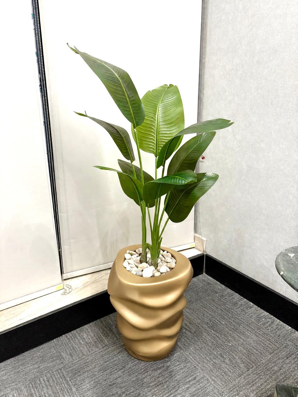 Fiberglass base - Leather leaves - 135x50 cm