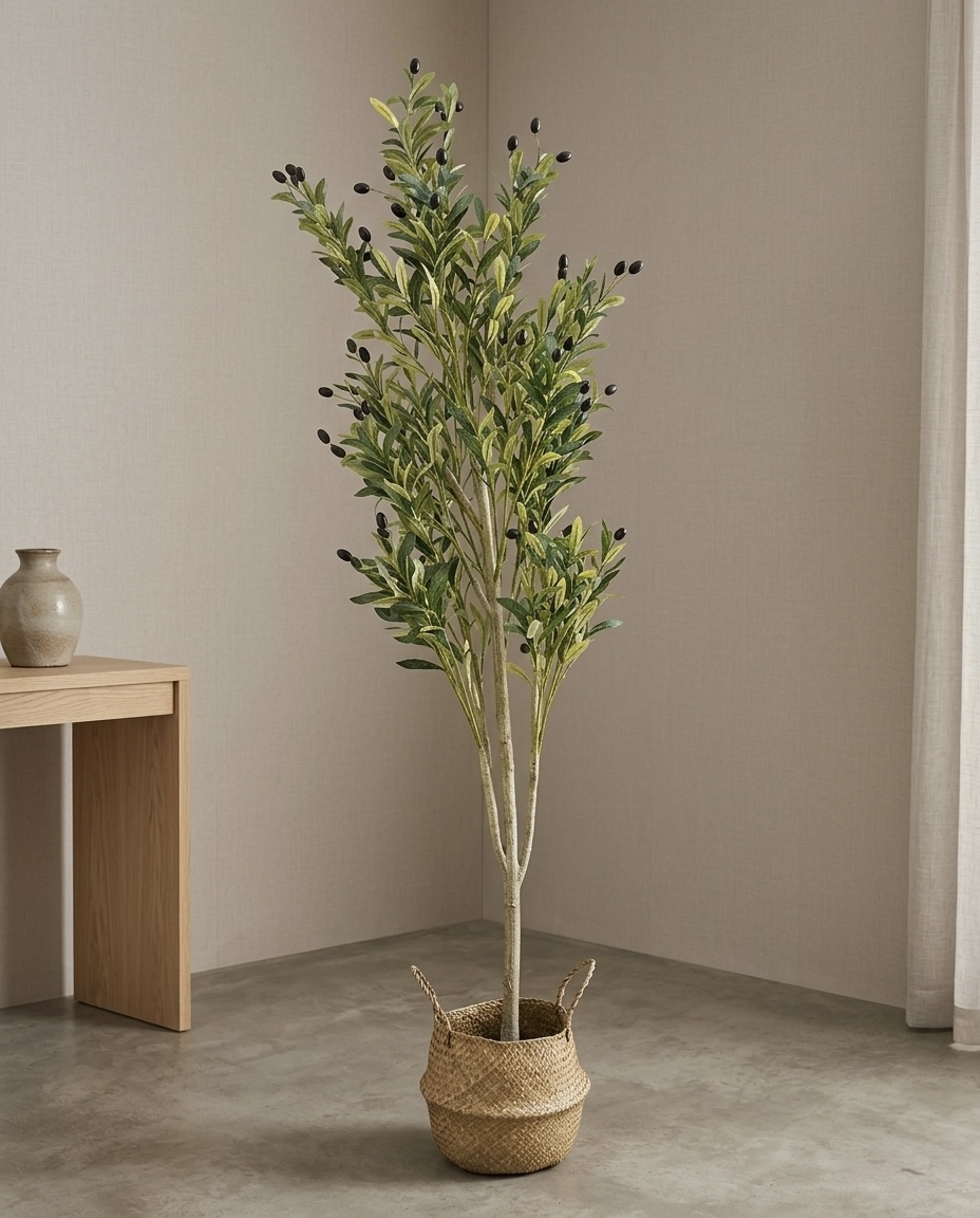 190 x 55cm - Fiberglass plant pot - Olive tree