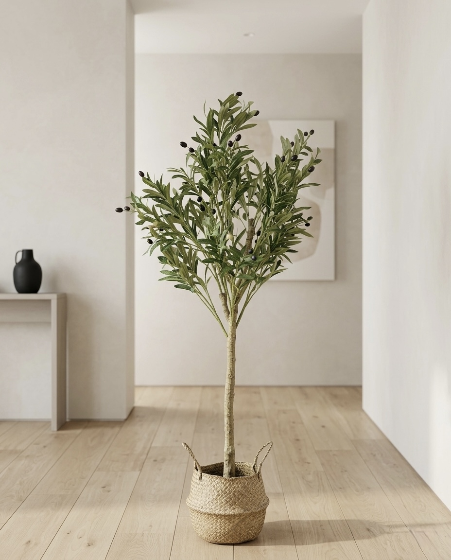 155x50 cm - Wicker Artificial olive tree Beige