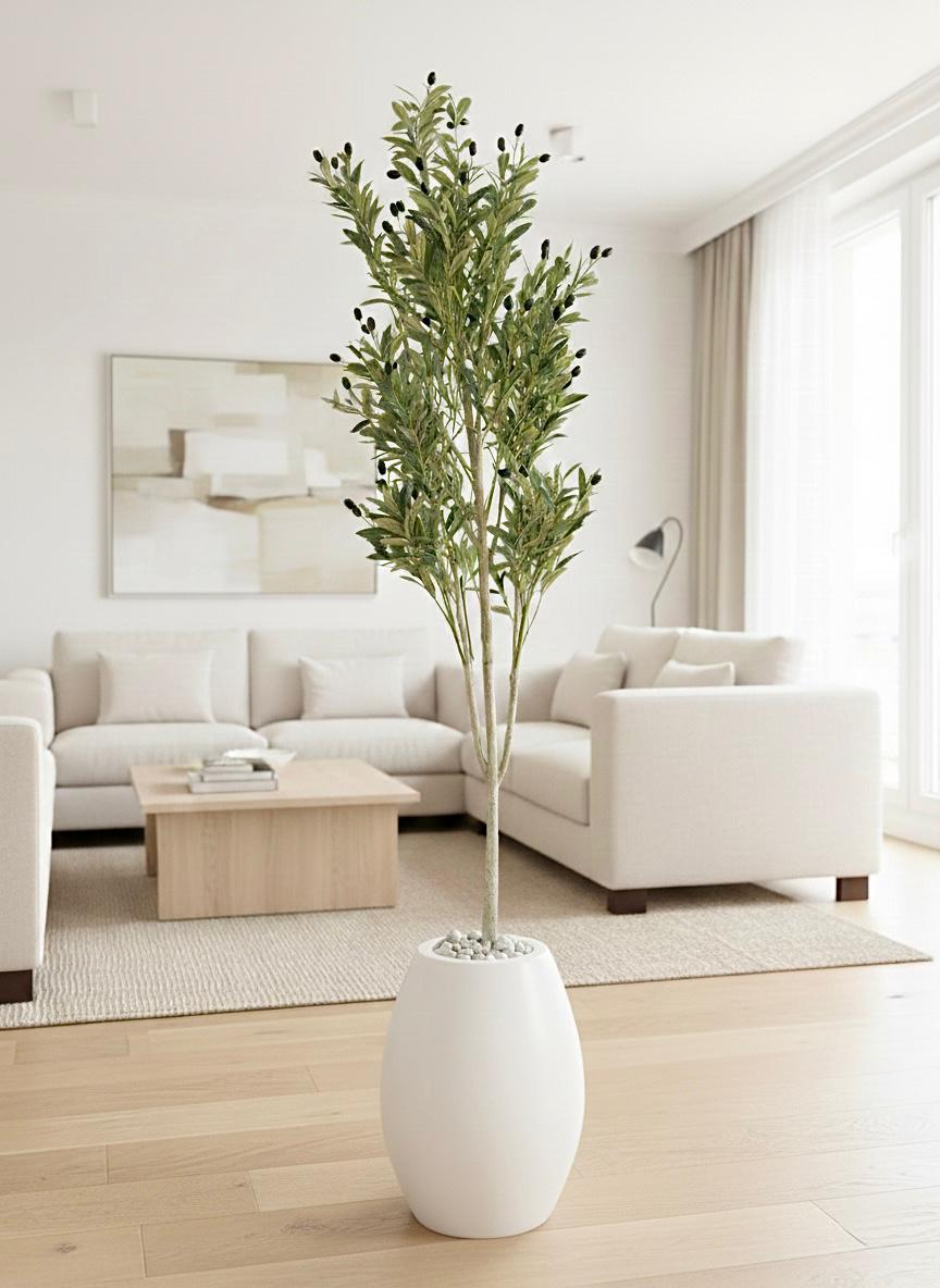 230 x 60cm - Fiberglass plant pot - Olive tree