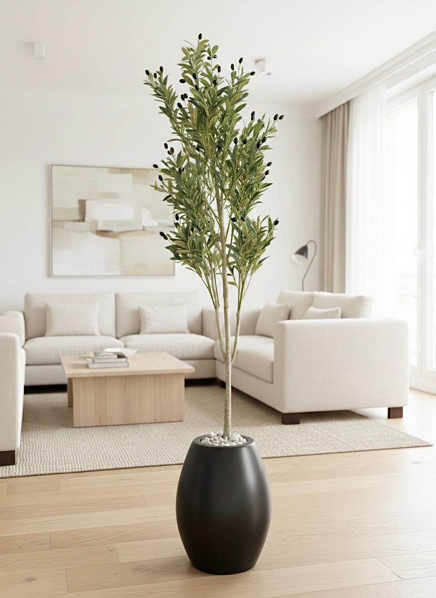 230 x 60cm - Fiberglass plant pot - Olive tree