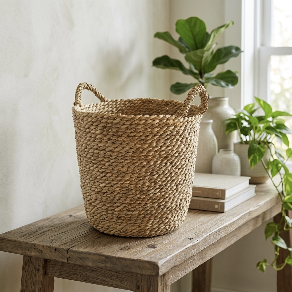 Jute rope Empty Plants pot Beige - 35 x 30 cm