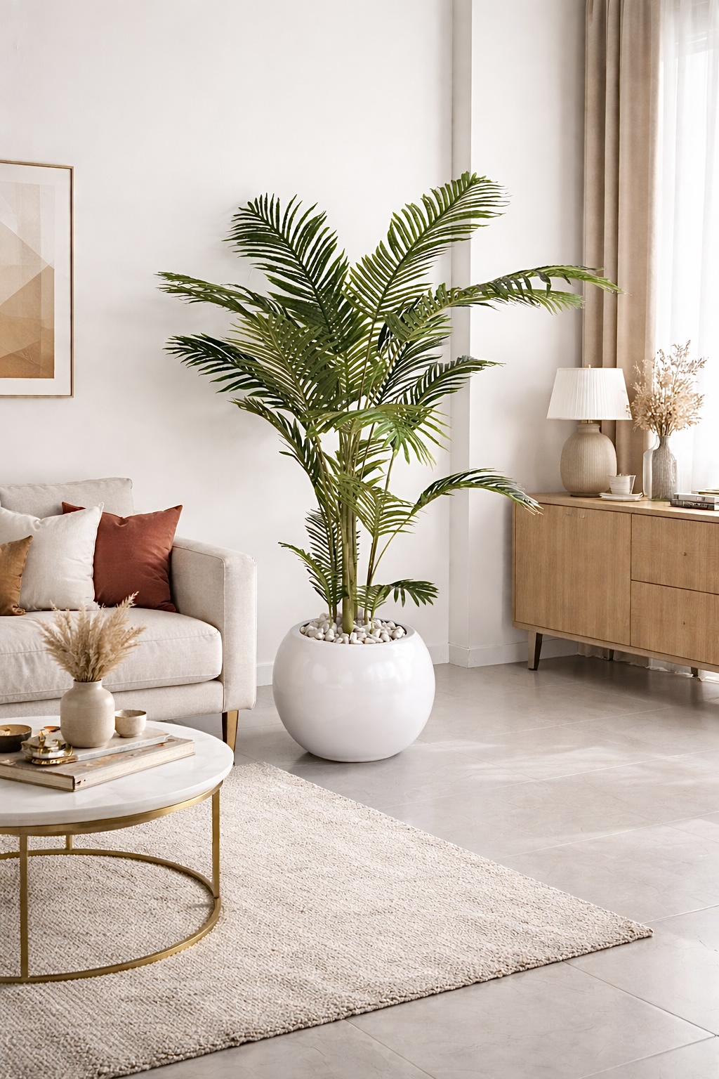 180x60cm - fiberglass plant pot - Areca tree