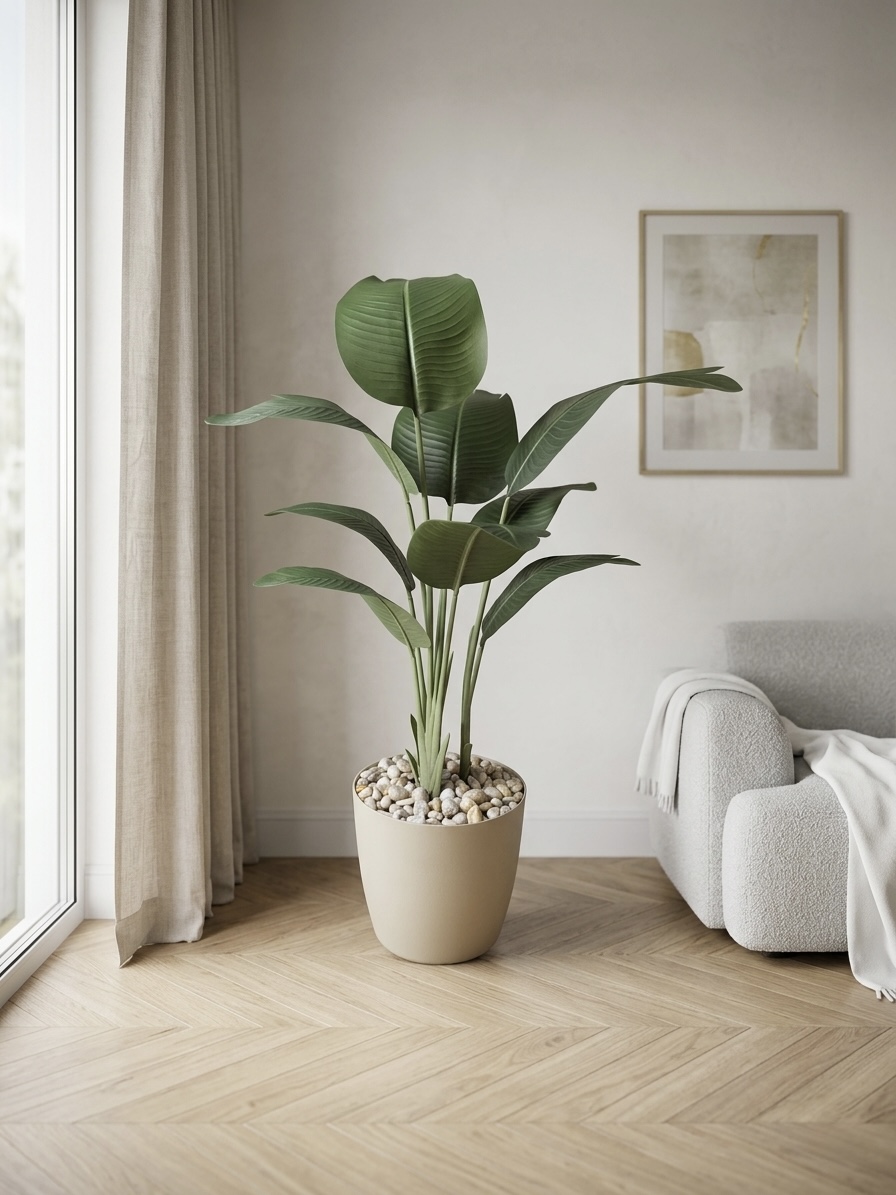 110x60cm - plastic plant pot - Leather leaves