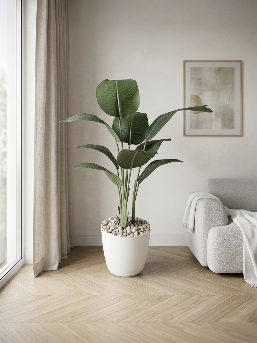 110x60cm - plastic plant pot - Leather leaves