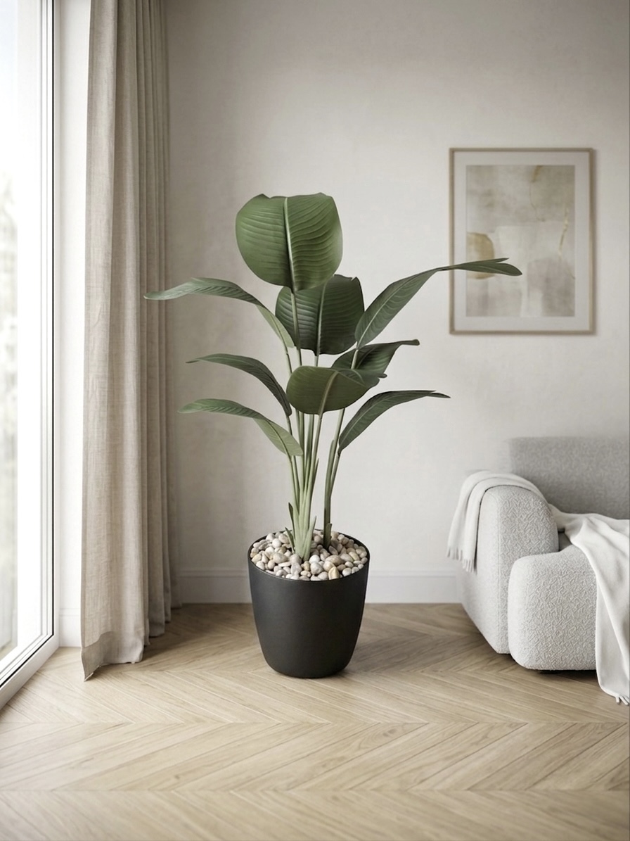 110x60cm - plastic plant pot - Leather leaves